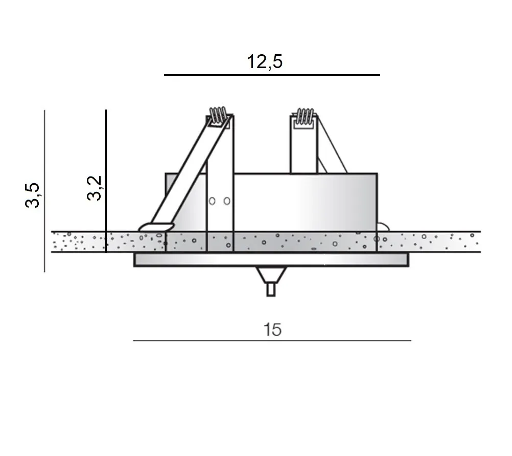 CANOPY GIPS 15cm SINGLE WH