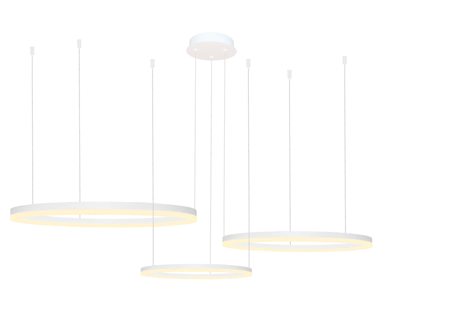 HALO PENDANT 100+80+60 CCT DIMM WH + REMOTE CONTROL