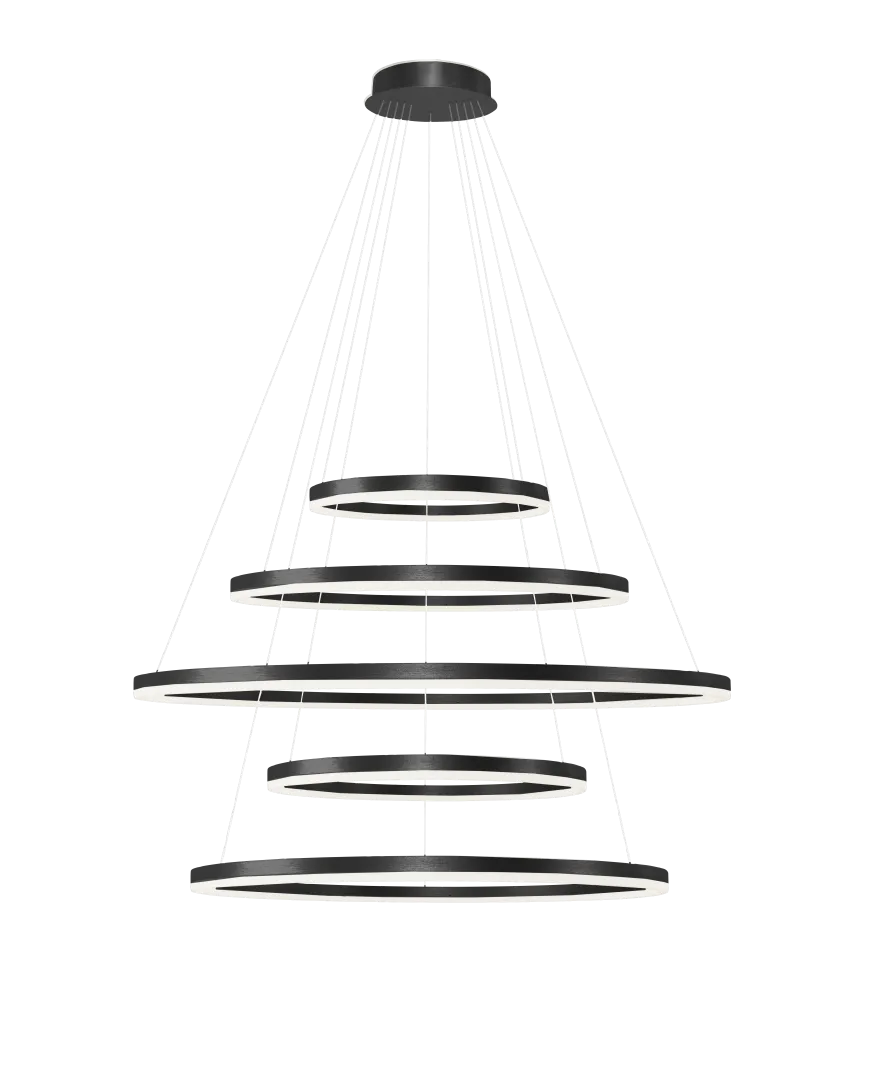 HALO PENDANT 150+120+100+80+60 CCT DIMM BK + REMOTE CONTROL