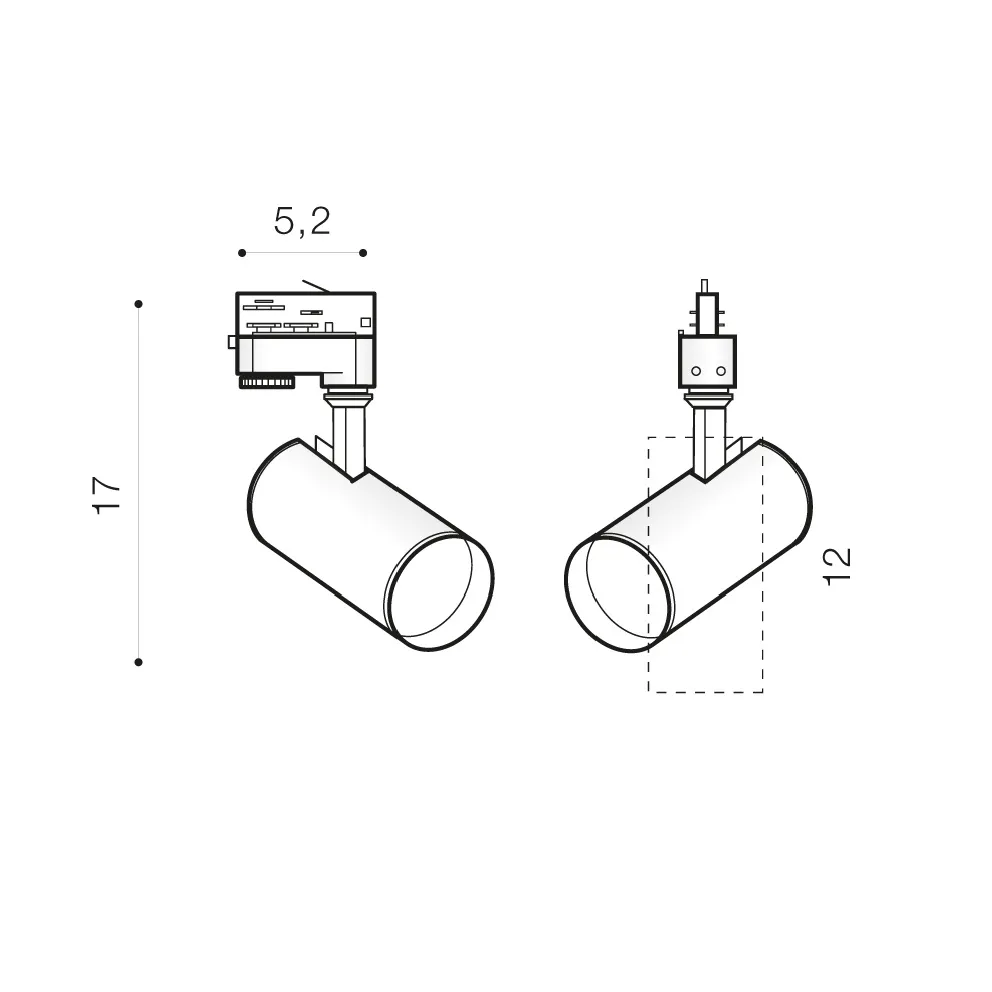 KIRKE TRACK 3LINE 10W CCT WH