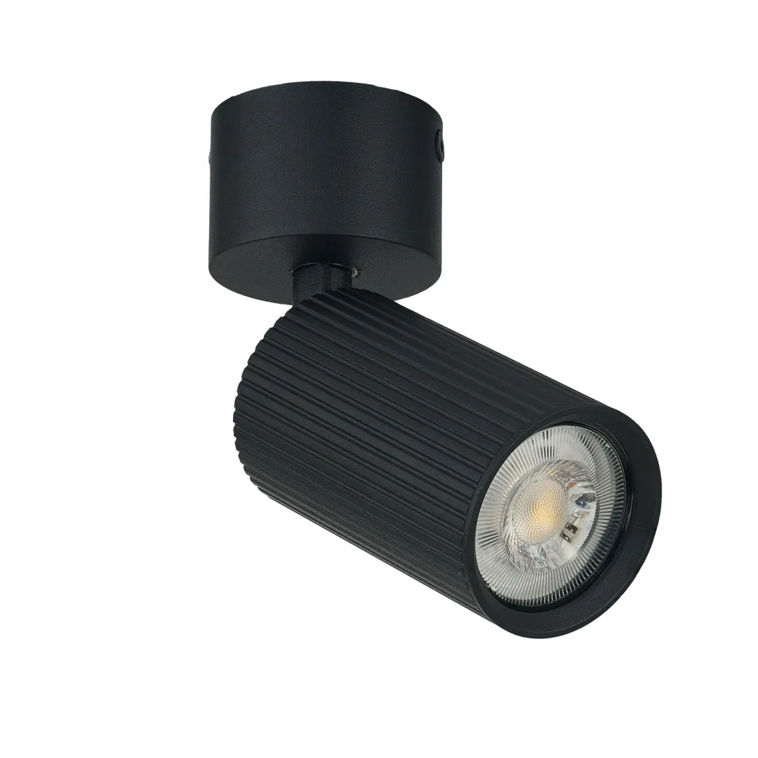 LUCAS RIBBED 9 DOWNLIGHT GU10 BK SET