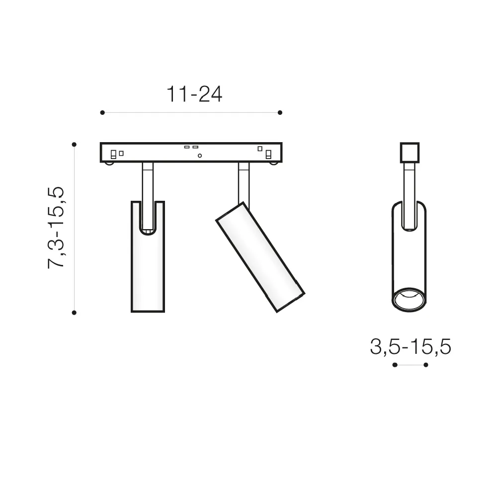 ALFA NIKO 2 TRACK MAGNETIC 2x7W 4000K BK/BK