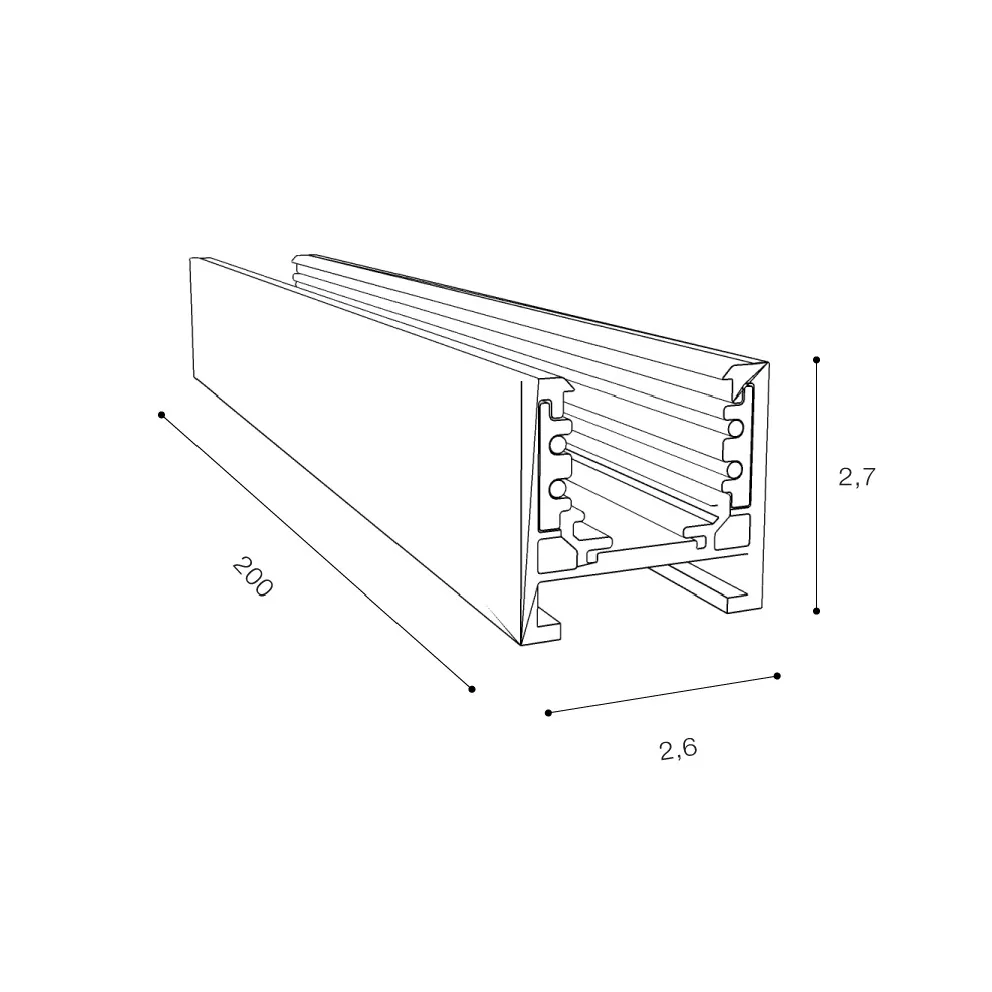 ALFA TRACK MAGNETIC27 2m + 2x END CAP BK